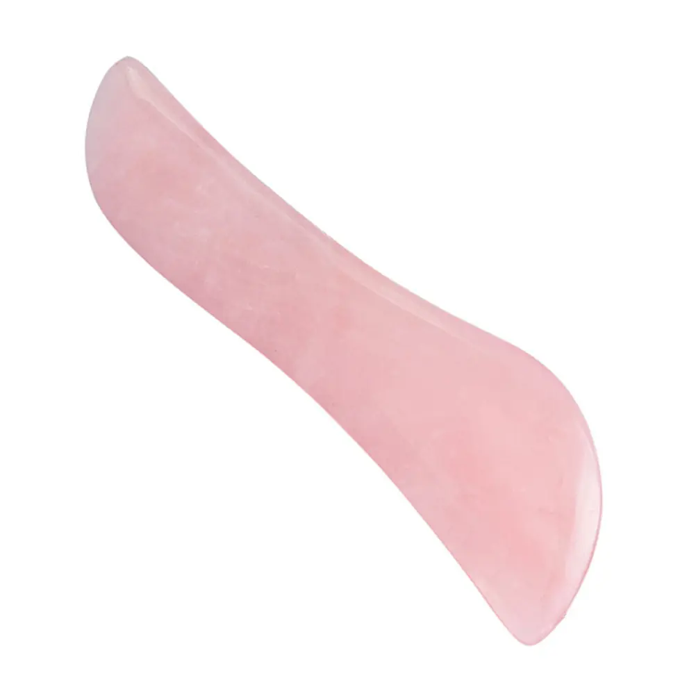 

1 шт. Массажер для лица из розового кварца, скребок-скиммер, маленький размер, с гладкими краями, для снятия боли, спа-массажер, увлажняющий массажер для кожи