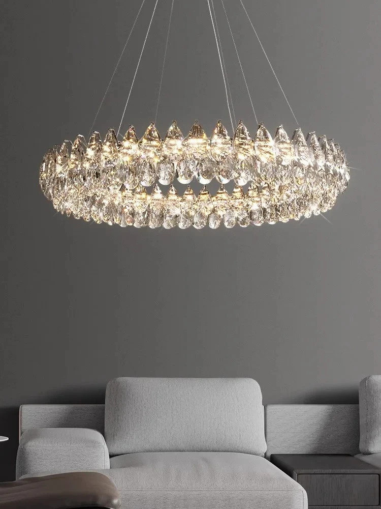 Modern Luxury K9 Crystal Chandelier Living Room Bedroom Home Lnterior Decoration LED Crystal Lamp Elegant Ceiling Chandelier