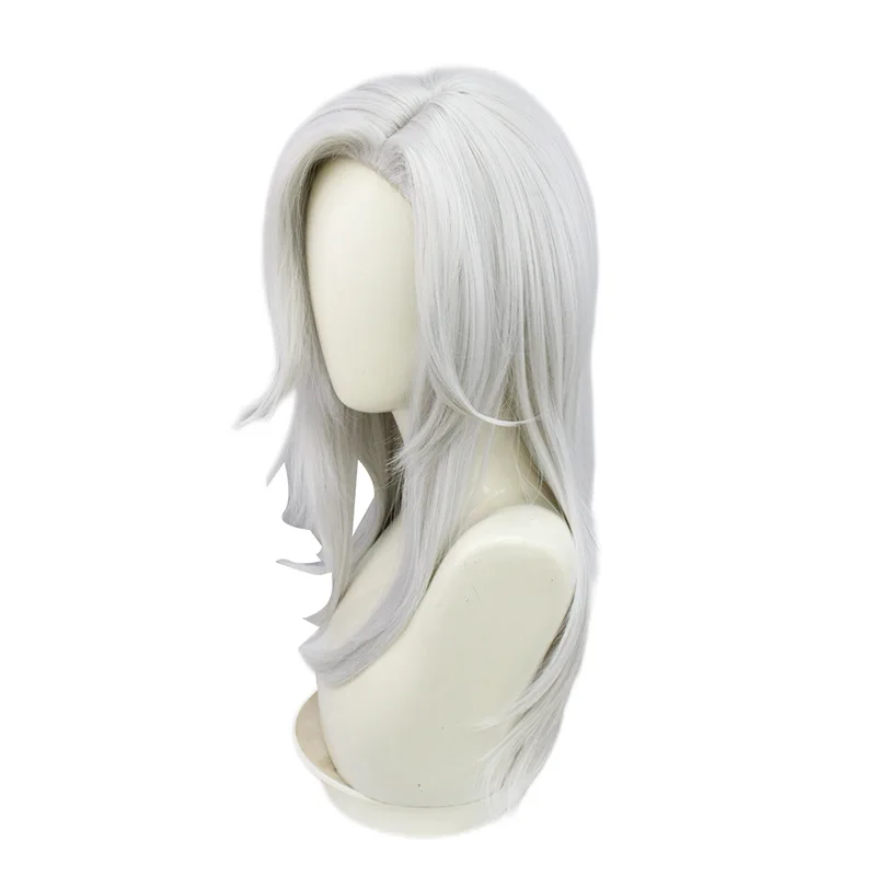 Genshin impacto cyno cosplay peruca prata cabelo longo para homens e mulheres halloween masquerade festa prop cosplay acessórios