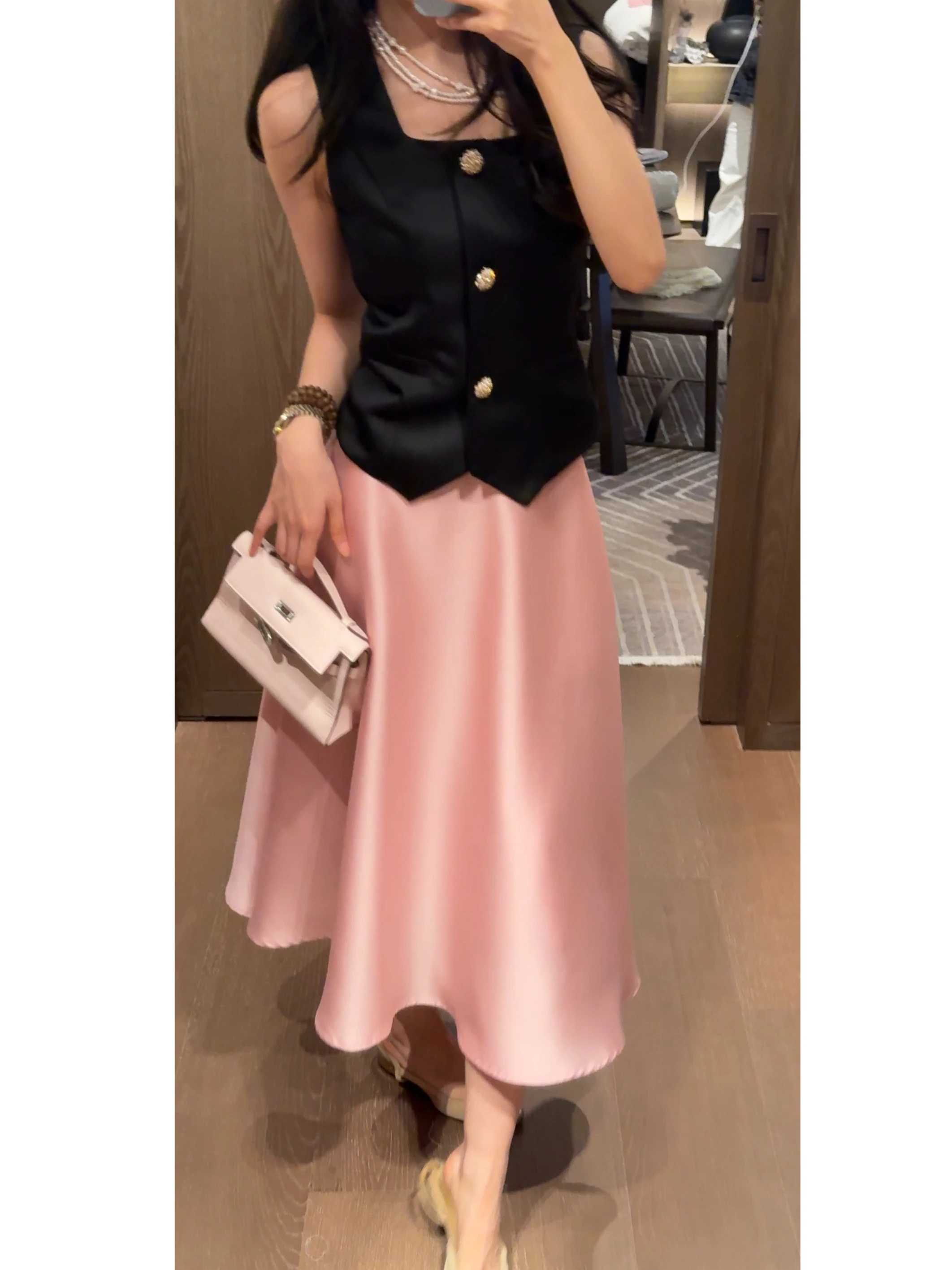 

Elegant 2NCOU Nie Nie Summer New Arrival Sleeveless Vest Skirt Set Fashionable Quality Women's Ensemble Loose Fit Anti-Wrinkle