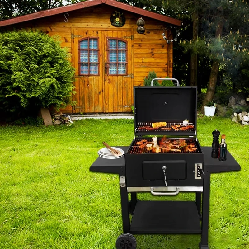 Home American Style Portable BBQ Barbecue Grill Outdoor Large Area Barbecue Charcoal Grill