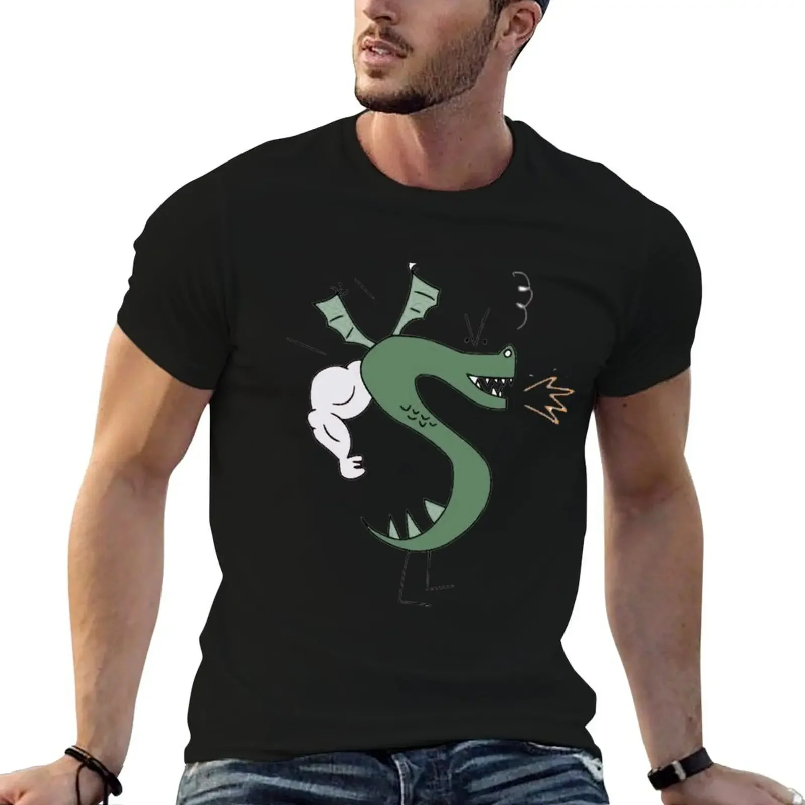 trogdor art T-Shirt graphic t shirt vintage street wear sports fans shirts graphic tee shirts graphic tee men