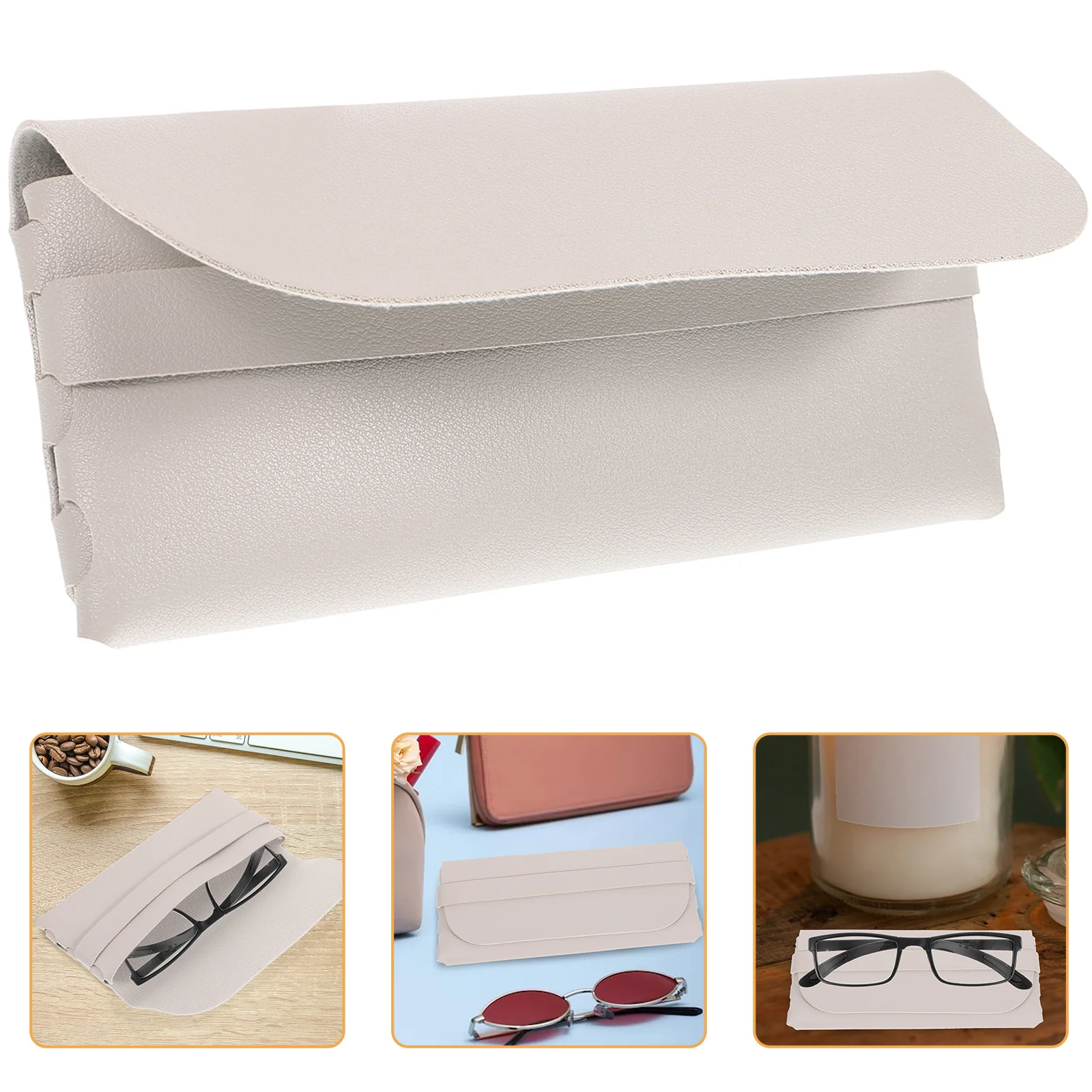 

Durable PU Glasses Case Lightweight Portable Eyewear Holder Stylish Texture Design for Women's Accessories