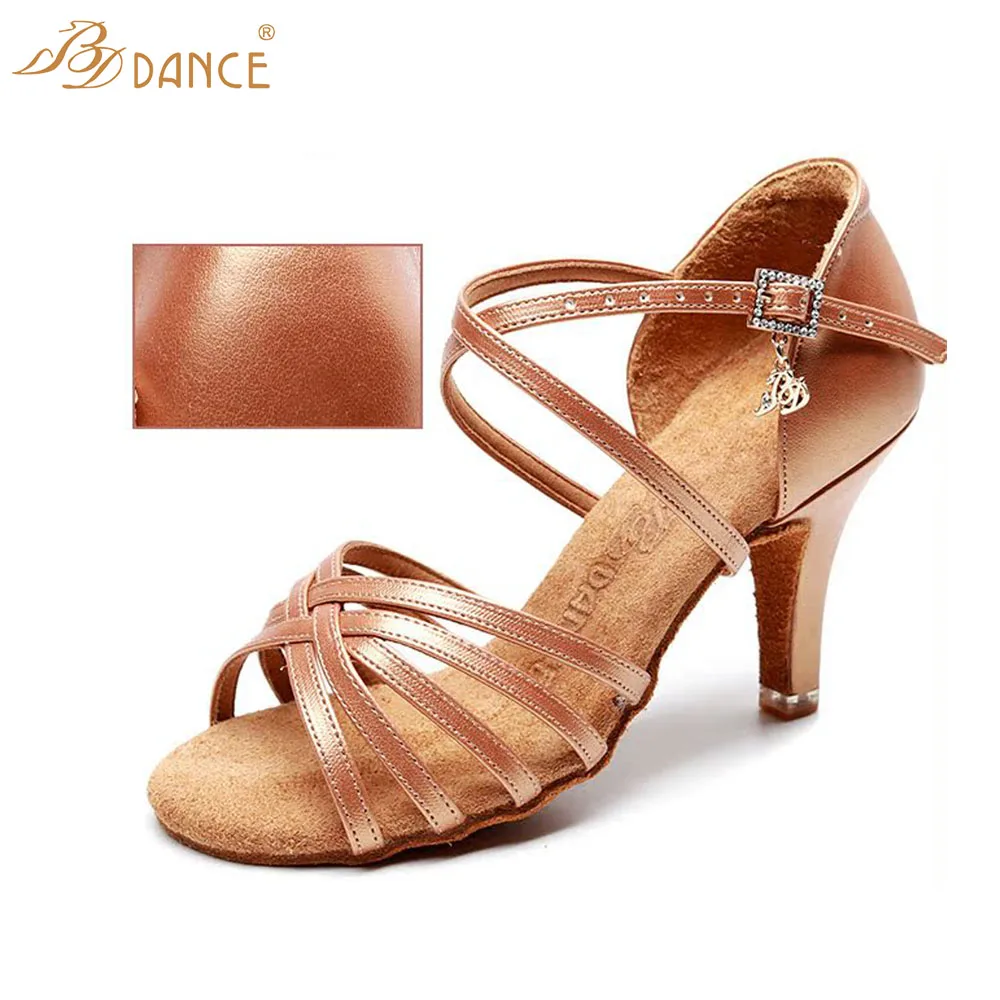 

etty BDDANCE Upgraded Women's Latin Dance Shoes 216 Competition Dance Shoes Training Dance Shoes Practice Brown Oil Skin Shoes