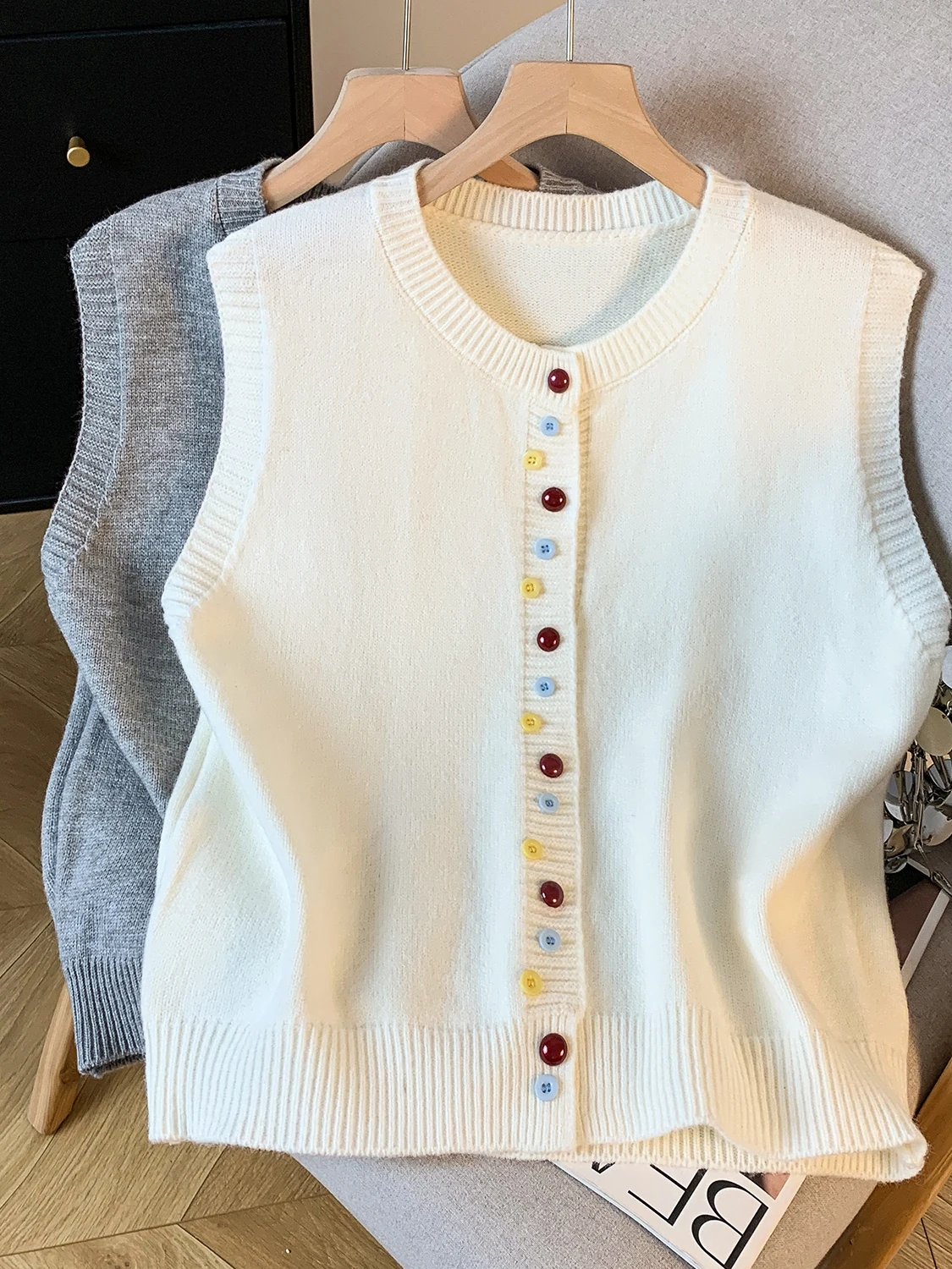 

Ay Color Blo вязаный жилет верхняя одежда женский осенне-зимний свободный утягивающий многослойный свитер больших размеров жилет топ