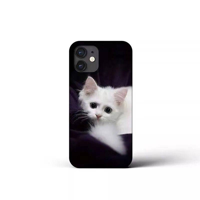 

DMAWMJ cute cat black phone case for iphone 16 pro max 15 plus 14 13 11 camera protect shockproof silicone cover for iphone 12 p