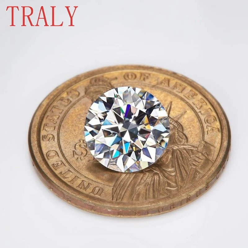 1ct- 20ct White Round Cut Moissanite Loose Stone D Color VVS1 6A GRA Lab Grown Gemstone 8 Heart 8 Arrows Passed Diamond Tester