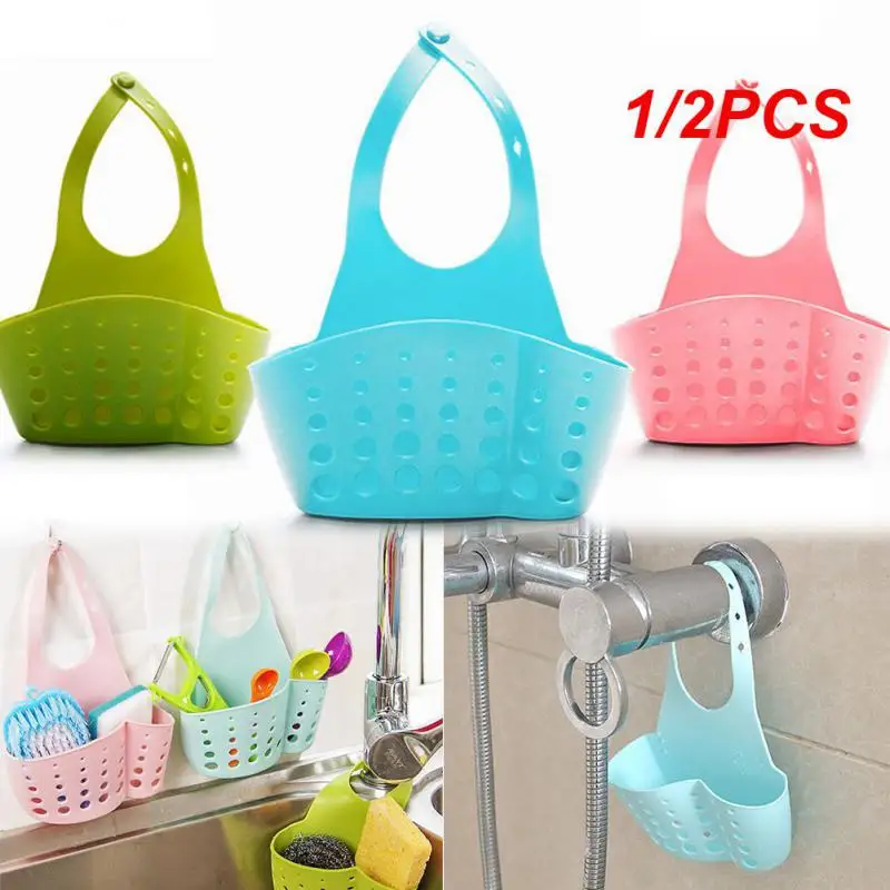 1/2PCS Drain Rack Sponge Shelf Silicone Breathable Kitchen Utensils Sponge Pool Storage Supplies Sink Storage Hanging Basket