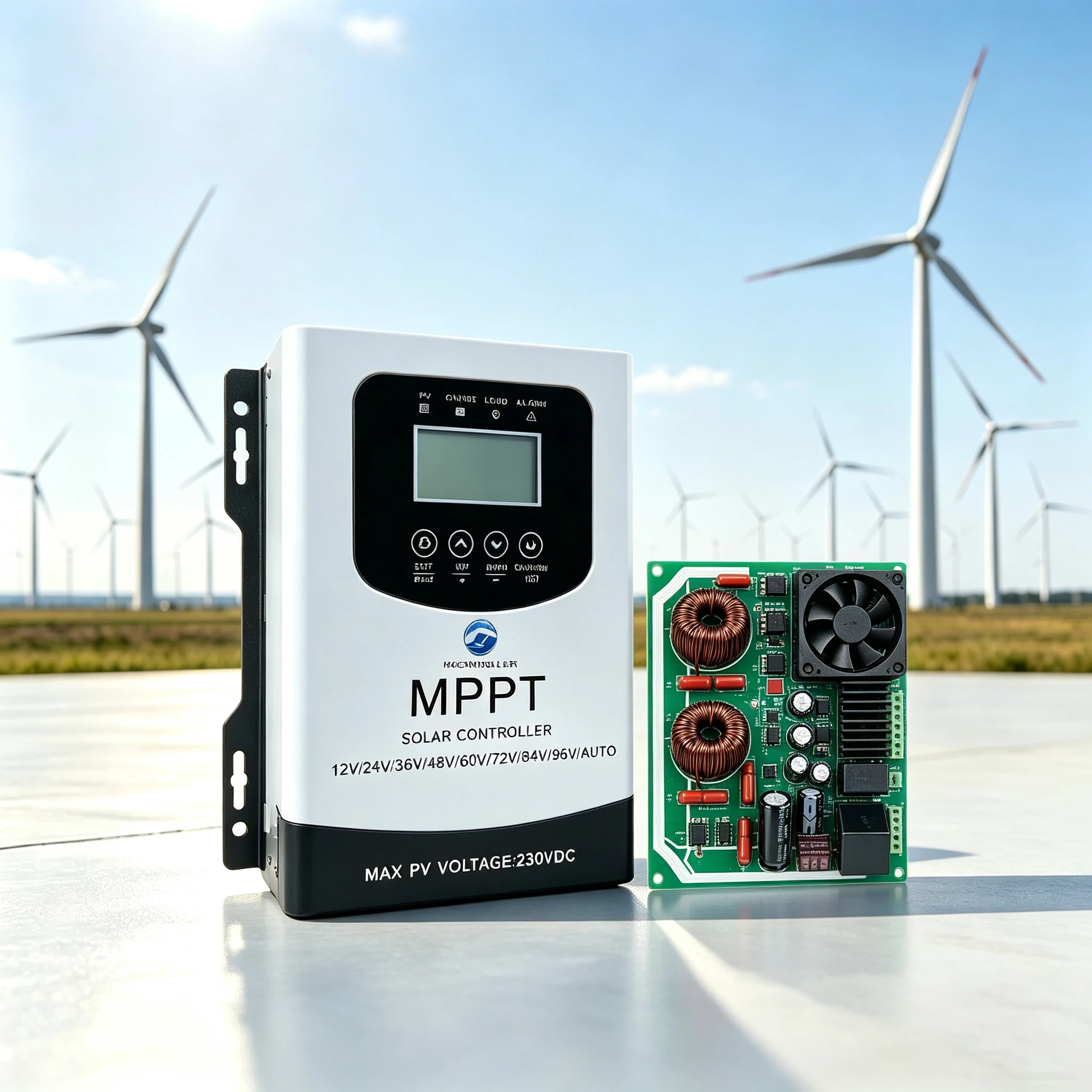 Regolatore di carica per sistema di pannelli solari MPPT, disponibile in magazzino nell'UE, 230VDC, per batterie 12-96V Lifepo4, GEL, litio e piombo-acido.
