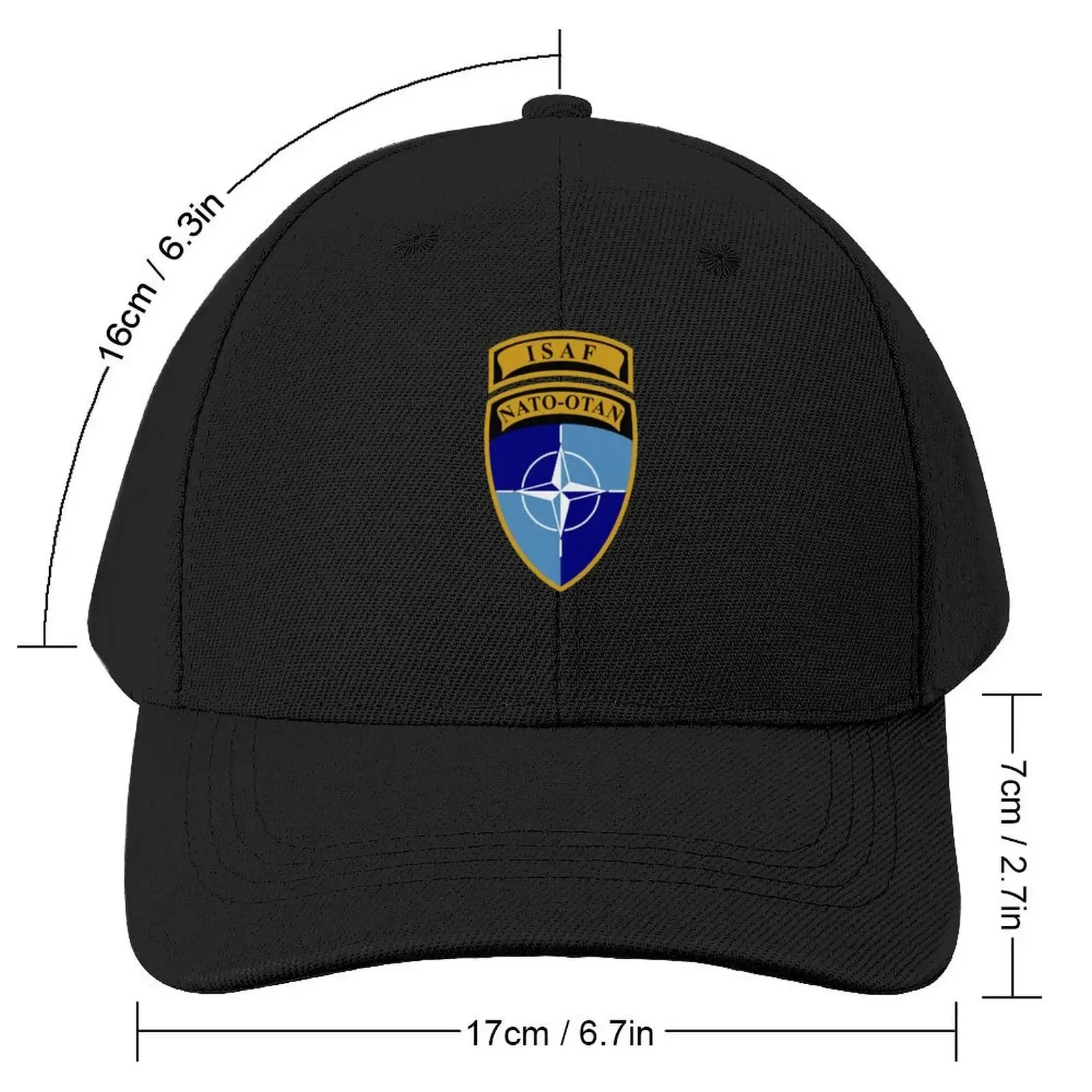 International Security Assistance Force (ISAF) NATO-OTAN Baseball Cap tea Hat Golf Wear Anime Big Size Hat Men Golf Wear Women's