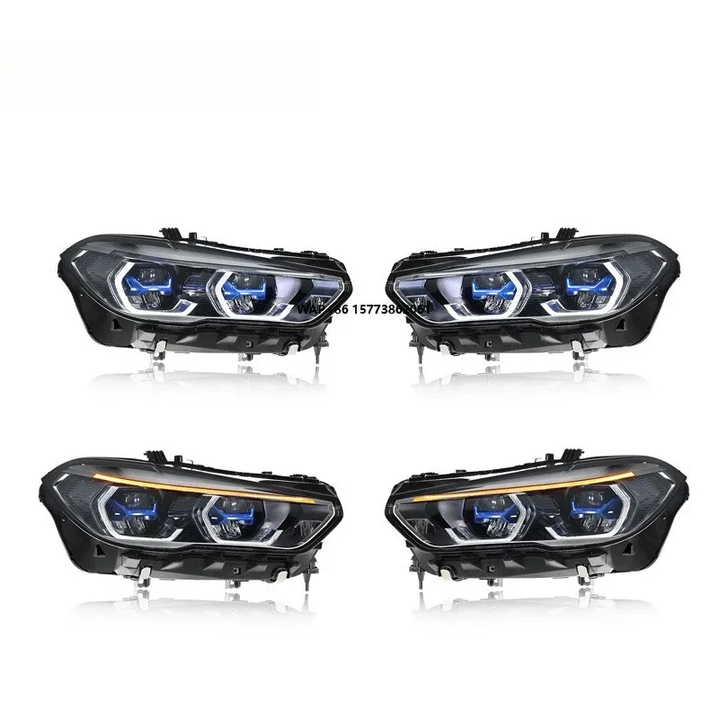 

1 шт. для фары X5 G05, модификация, высококлассная модель, синяя рамка, светодиодные дневные ходовые огни, трансмиссионная передача