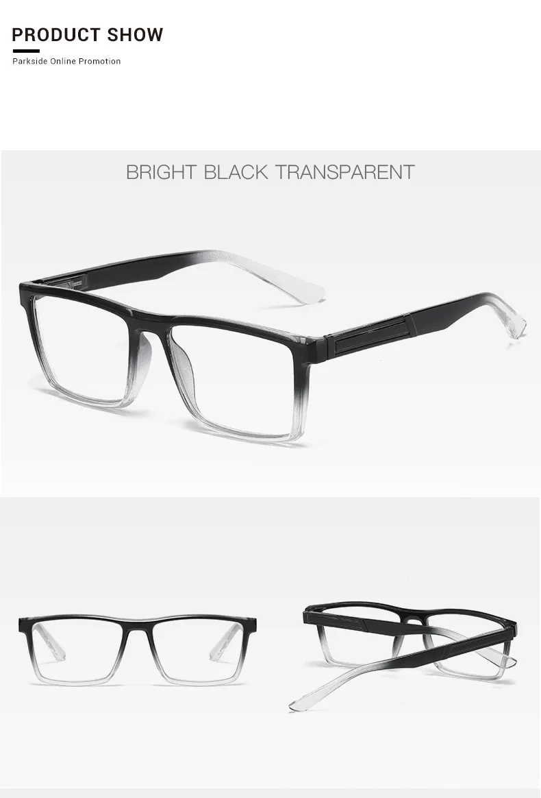 Farbverlauf Blau Lesebrille Für Männer Frauen Modische Presbyopie Brille Personalisierte Retro Ultra Licht Computer Brillen + 1,0 – Detail 8