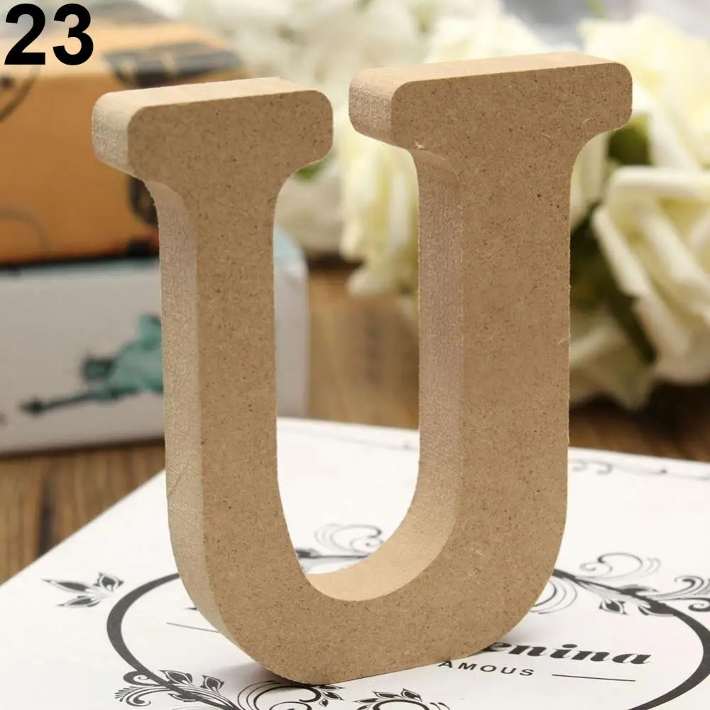 10cm A-Z Wooden Letters Wood Alphabets Hanging Pendant Wedding Birthday Party Diy Home Decoration Freestanding Personalised Name