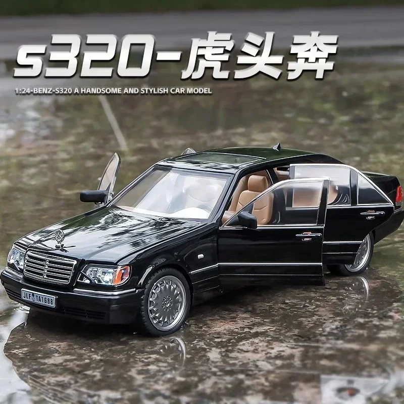 1:24 Mercedes-Benz W140 320SEL Classic Limousine Alloy Diecast Model Car Sound &light Decoration Gift For Friend Present C335