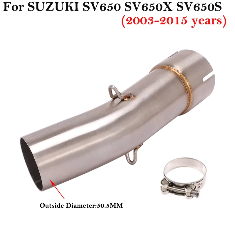 For SUZUKI SV650 SV650X SV650S 2003 - 2020 2021 2022 Motorcycle Exhaust Escape Modified Mid Link Pipe Connecting 51mm Muffler