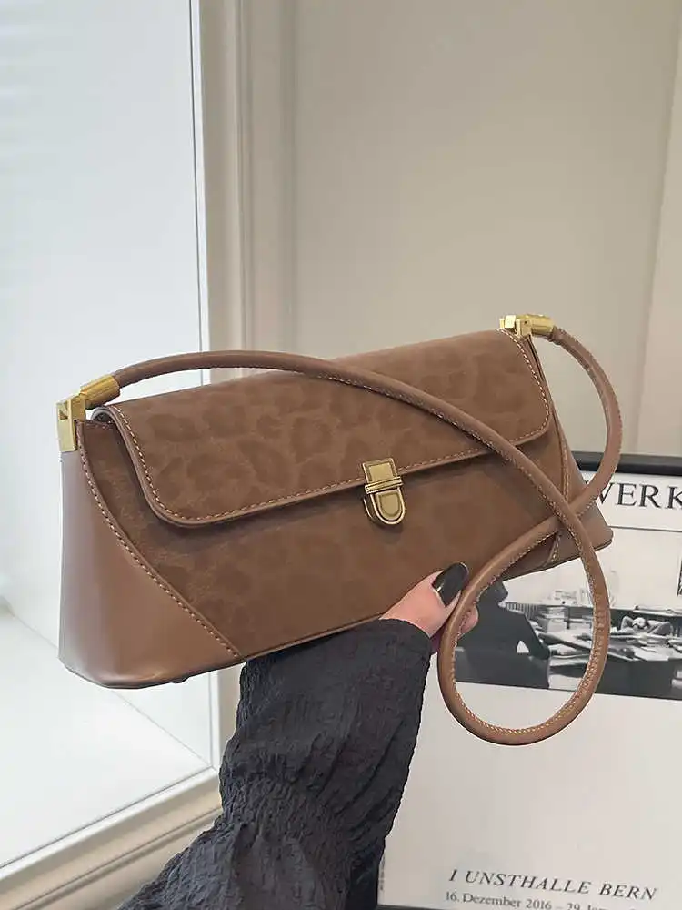 

Роскошная модная женская сумка на одно плечо, новые изысканные сумки во французском стиле с леопардовым принтом, простая универсальная сумка для подмышек