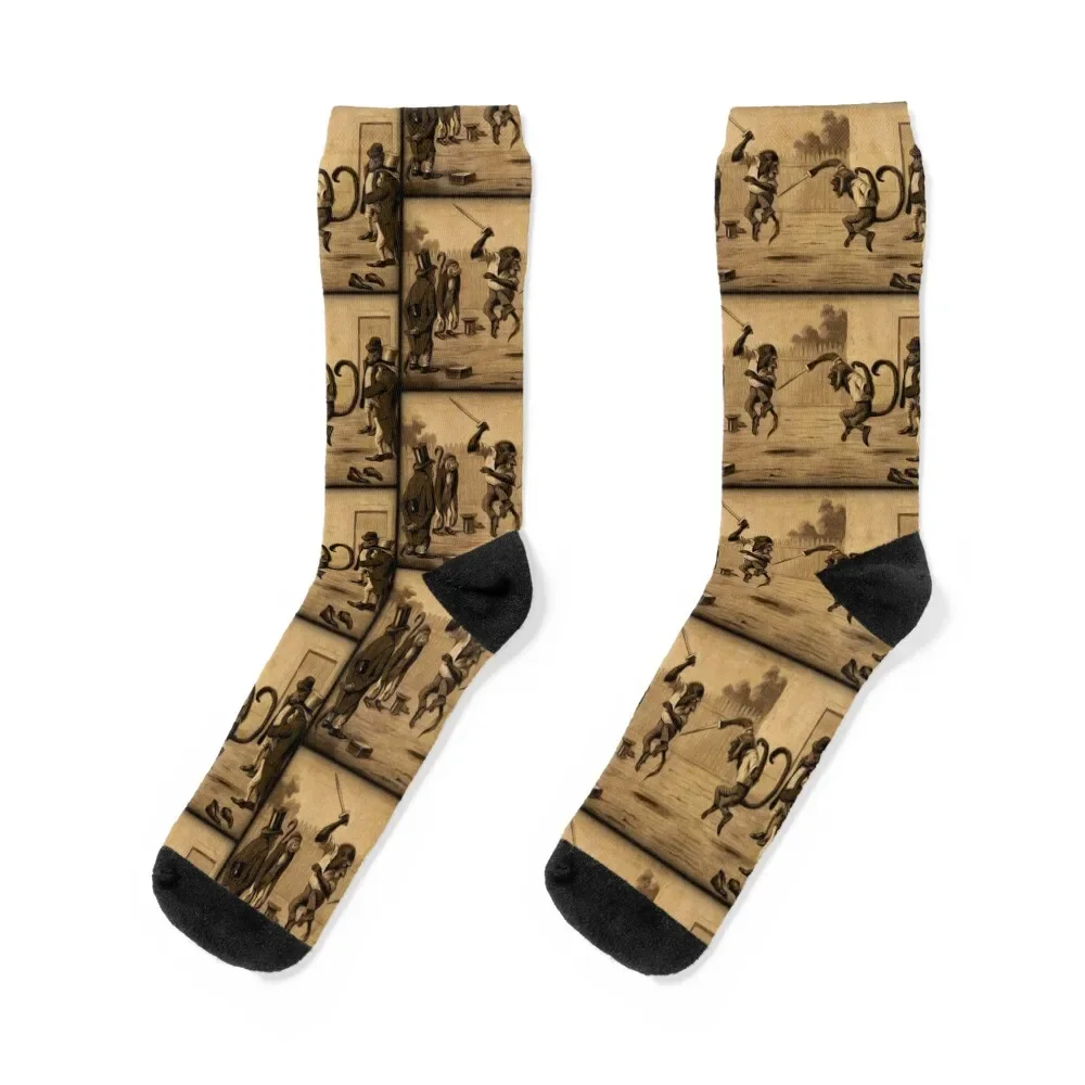 

Monkey Knife Fight Socks valentine gift ideas Novelties men cotton high quality Men Socks Women's