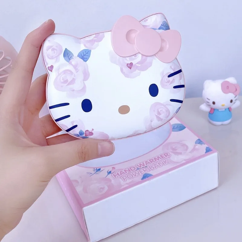 Novo quente autêntico hellokitty 10000mah mão mais quente banco de potência modelo privado vem com corda pendurada/banco de potência de aquecimento lateral