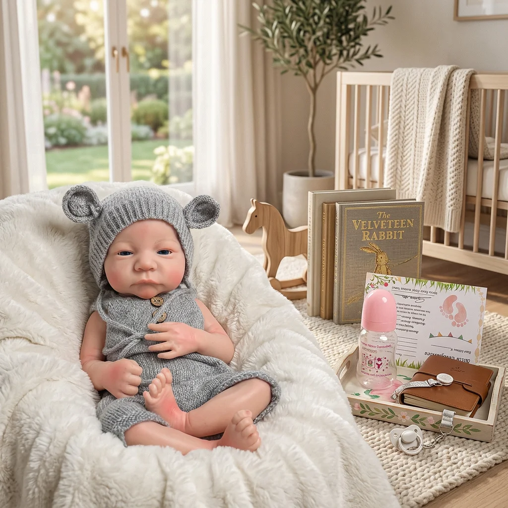 16 Inch Levi Full Body Silicone Reborn Doll Lifelike Newborn Design Realistic Hand-Painted Waterproof Collectible Art Ornament for Holiday & Birthday Gifts