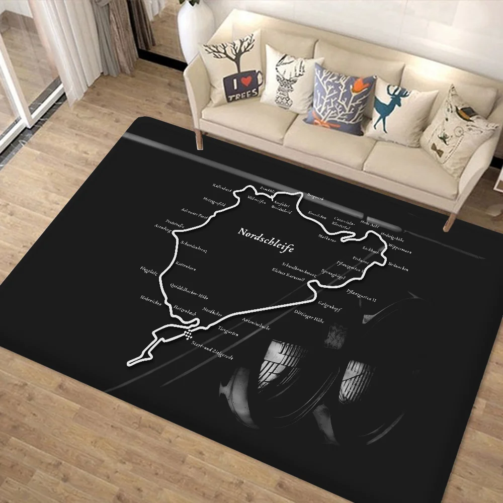 Germany Nurburgrings Circuit Floor Mat Non-Slip Laundry Room Mat Laundry Decor Balcony Child Living Room Household Carpets