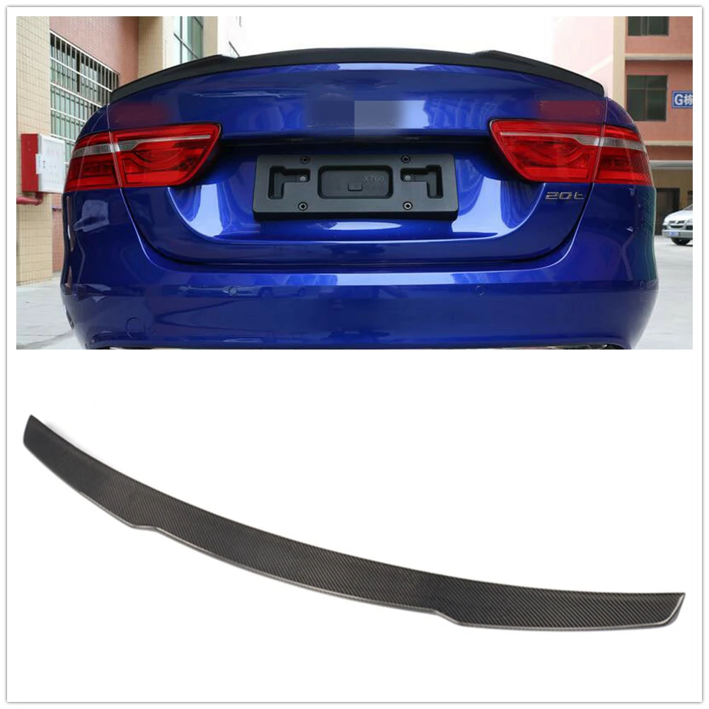 Carbon Fiber Car Rear Trunk Spoiler Wing Tailgate Splitter Lip Decklid Flap Trim For Jaguar XE X760 R-Sport 2015 2016 2017 2018