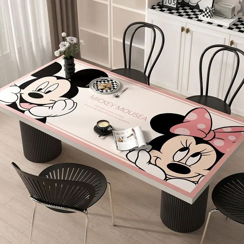 Nappe de table à manger créative de dessin animé mignon Disney, tissu de bureau étanche et résistant à l'huile, table basse, virus, décoration de la maison