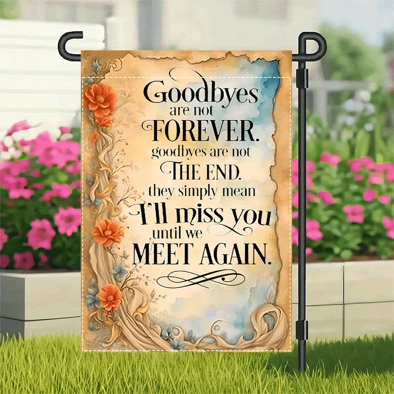 

1pc Memorial Garden Flag, Polyester Double-Sided Outdoor Indoor Decor, Waterproof Burlap House Flag, 12x18 inch, with Inspiratio