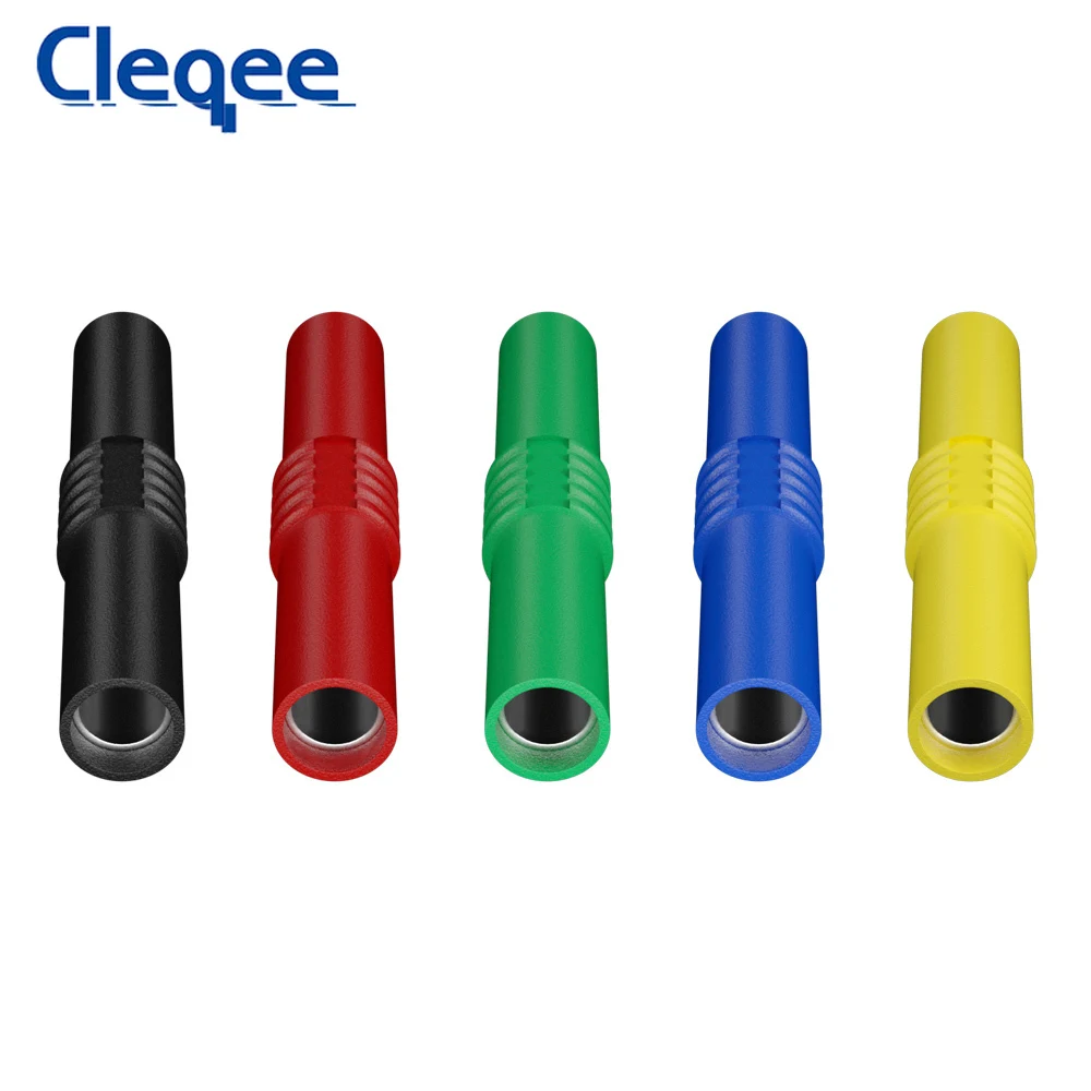 Cleqee อะแดปเตอร์ตัวเมียสำหรับต่อปลั๊กกล้วย P7023 10ชิ้น4มม. หัวต่อตัวเมียเป็นฉนวนหัวต่อตัวเมีย