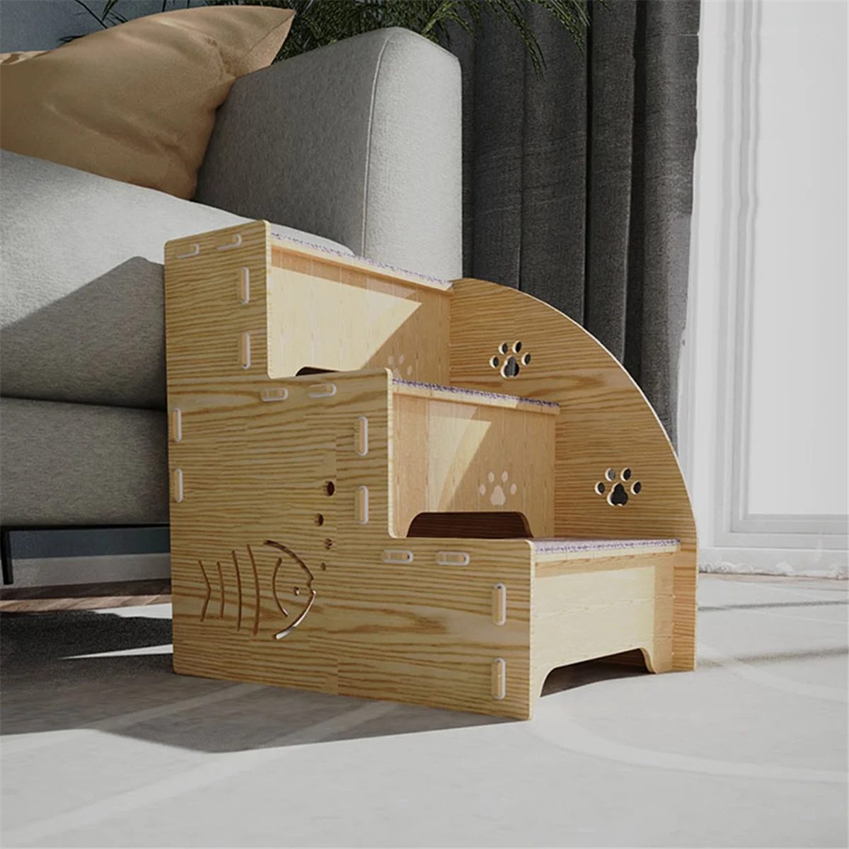 

A45U Pet Ladder, Elderly Cat and Dog Bed Ladder, Sofa Ladder, Dog Steps Wooden Teddy Cat Stairs