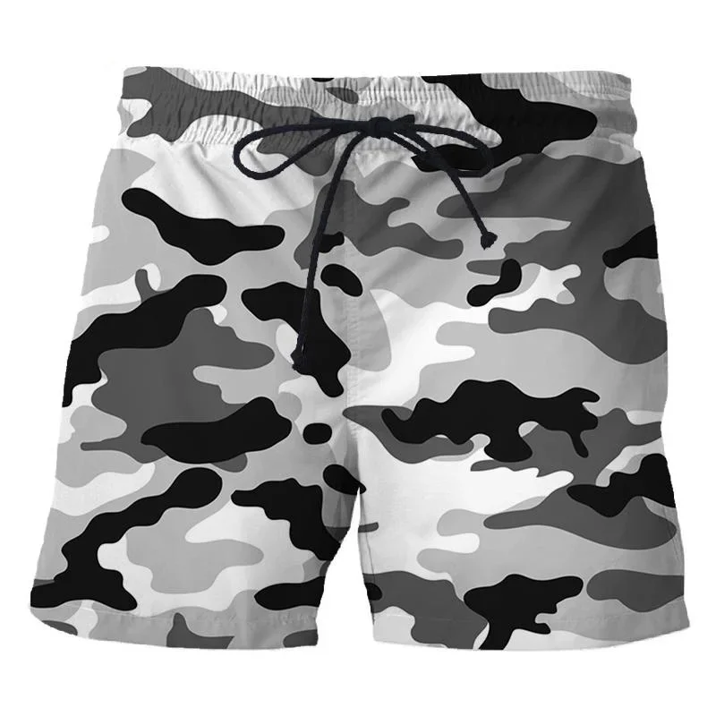 Camouflage Pattern Men's Short Pants 3D Printed Outdoor Sports Board Shorts Unisex Fashion Casual Beach Shorts Swim Trunks