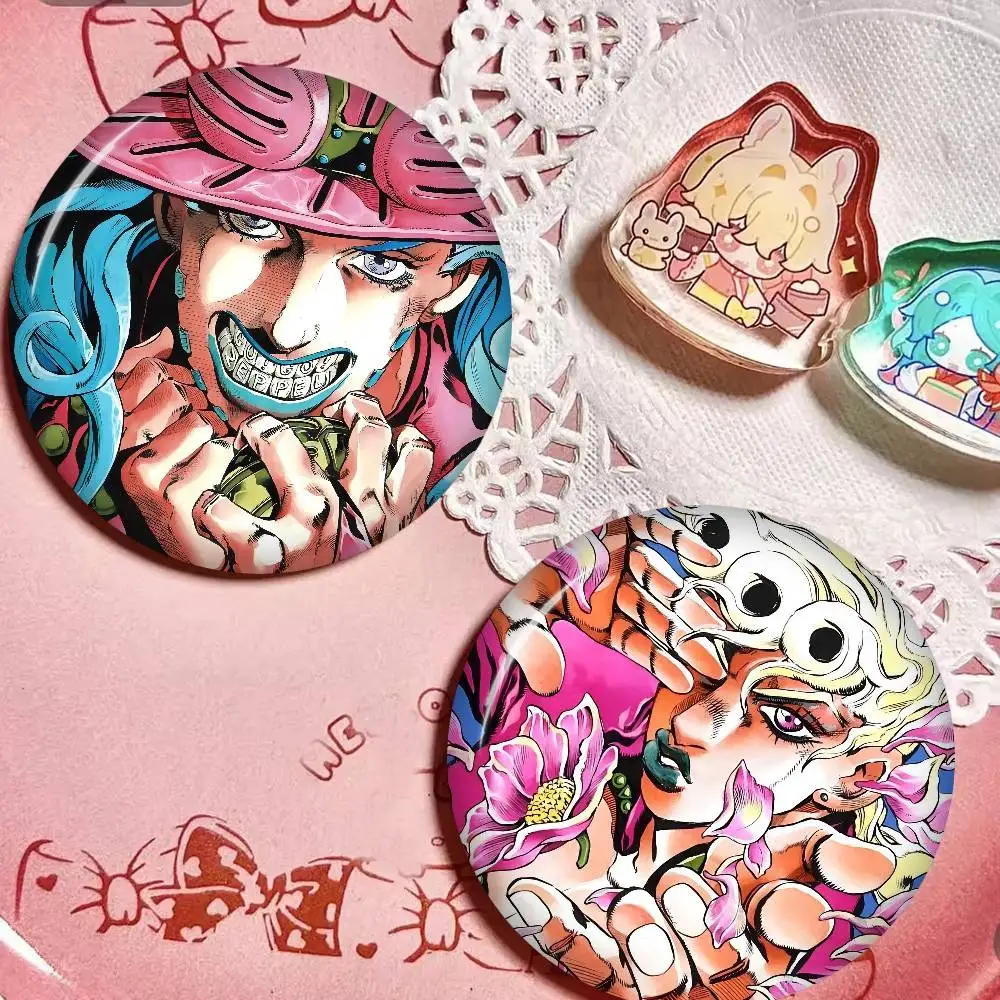JOJO B-bizarre A-adventure Anime 58mm Animals Funny Brooches Badge Backpack Clothes Gift Accessory