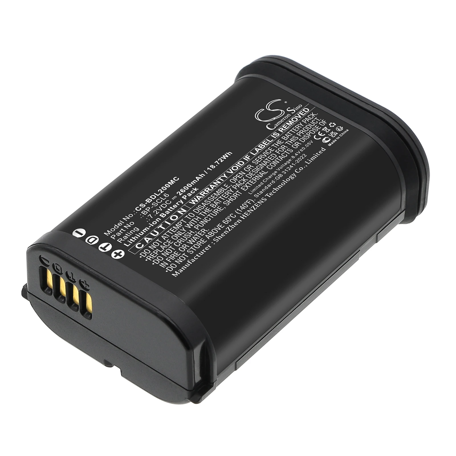 

Cameron Sino 7.2V 2600mAh CS-BDL200MC Camera Battery 19 531,BP-SCL6,LC-SCL6 for Leica Q2, Q3, SL2, SL2S