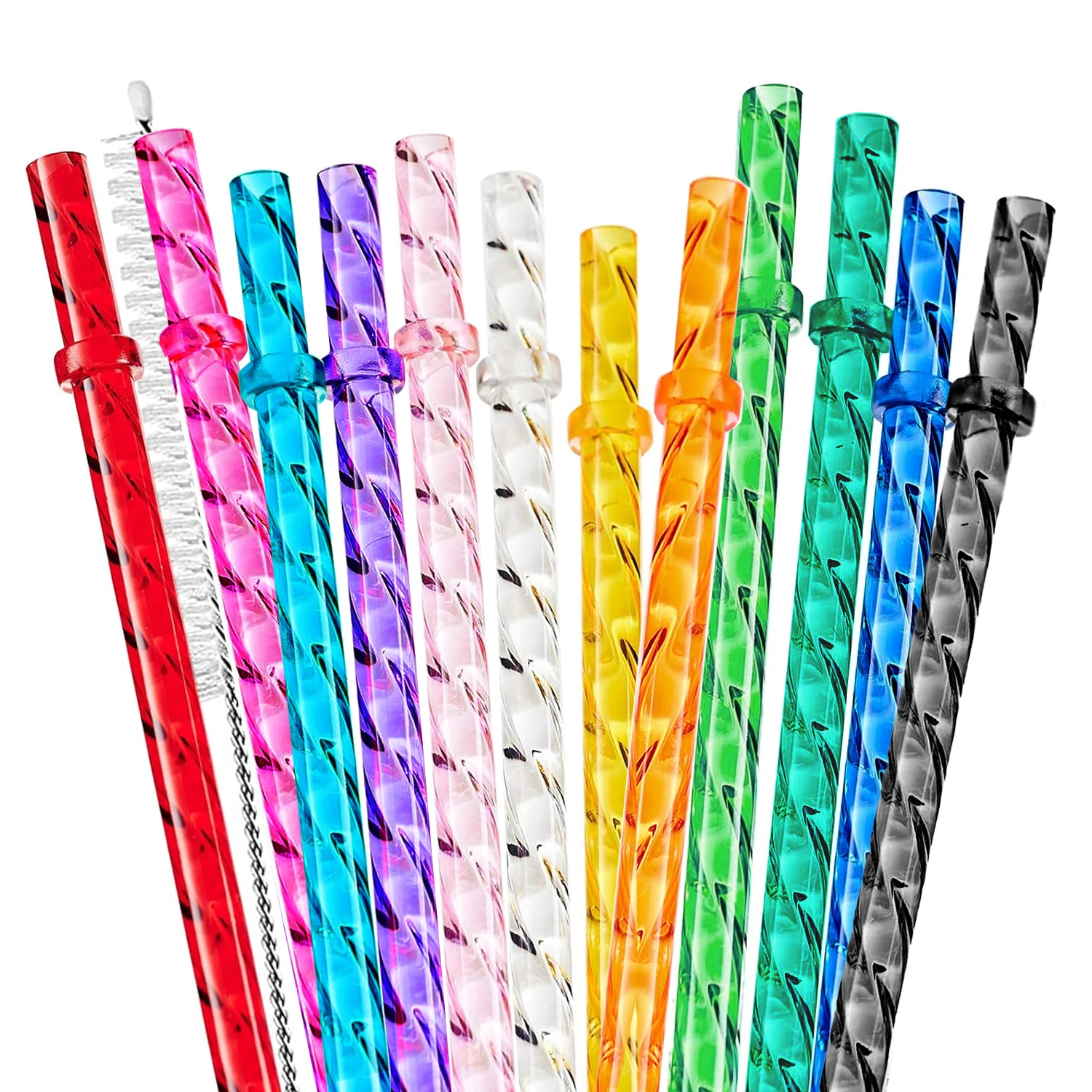 12 Pcs Swirl Straws for Starbucks Tumbler, Reusable 11