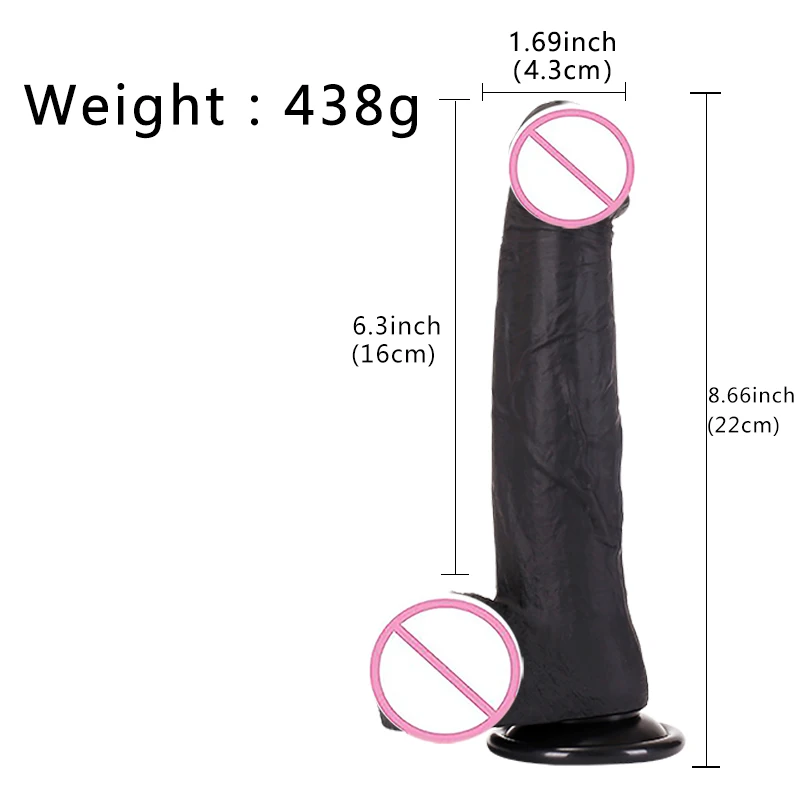 Moonuo Female Masturbator Skin Feeling Realistic Soft Huge Black African Dildo Silicone Suction Cup for Women Big Dick Sex Toys