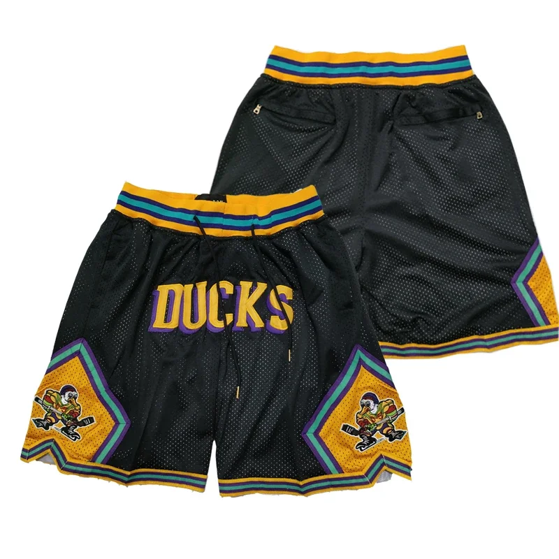 2024 Basketball shorts Ducks Four pockets Sewing embroidery Outdoor sports Beach pants cheap high quality Green Black summer