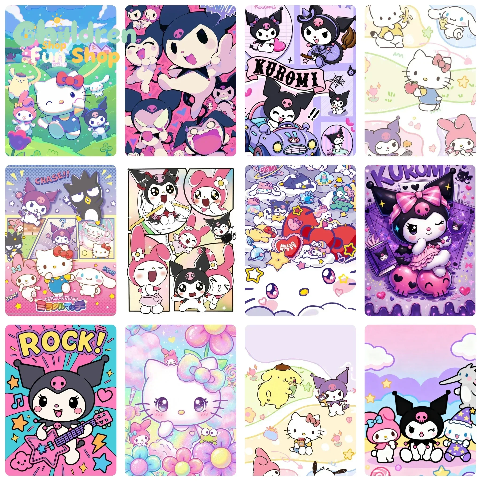 DIY Kuromi Diamantmalerei, Beliebter Sanrio-Charakter mit Buntem Mädchen-Muster für Wohnzimmer-Wanddekoration, Exquisiter Geschenk