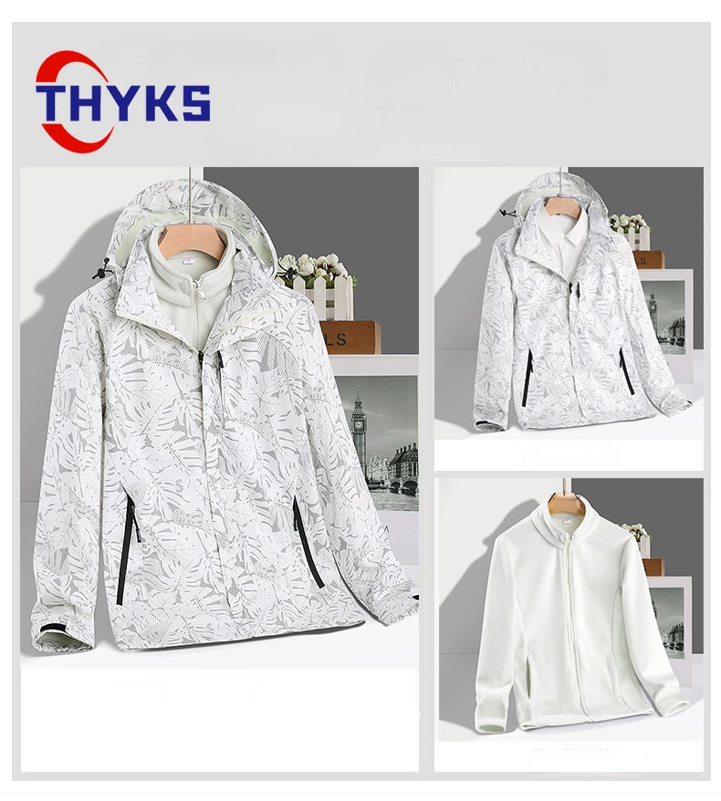 

Парные походные Куртки Softshell со съемным принтом теплые ветрозащитные прочные с капюшоном из двух предметов уличные удобные повседневные лыжные костюмы
