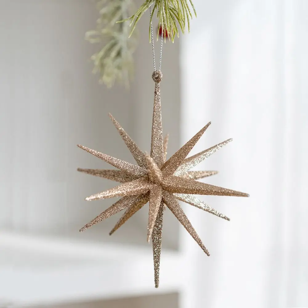 Pendurado árvore de natal estrela pingente fontes de festa explodindo estrela ornamento de natal adereços fotográficos transparentes