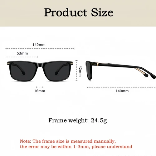 Imagen 2 del producto YIMARUILI, nuevas gafas de sol polarizadas cuadradas a la moda para hombre, gafas ópticas protectoras UV de acetato Premium TR90 de tendencia Retro S31239