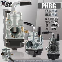 PHBG 17.5mm AD 19.5mm AD 21mm AD 2T Carburator Carb Moped Scooter Manual And Stay Wire For 50-100cc Engine 2 4stroke Dirt Bike