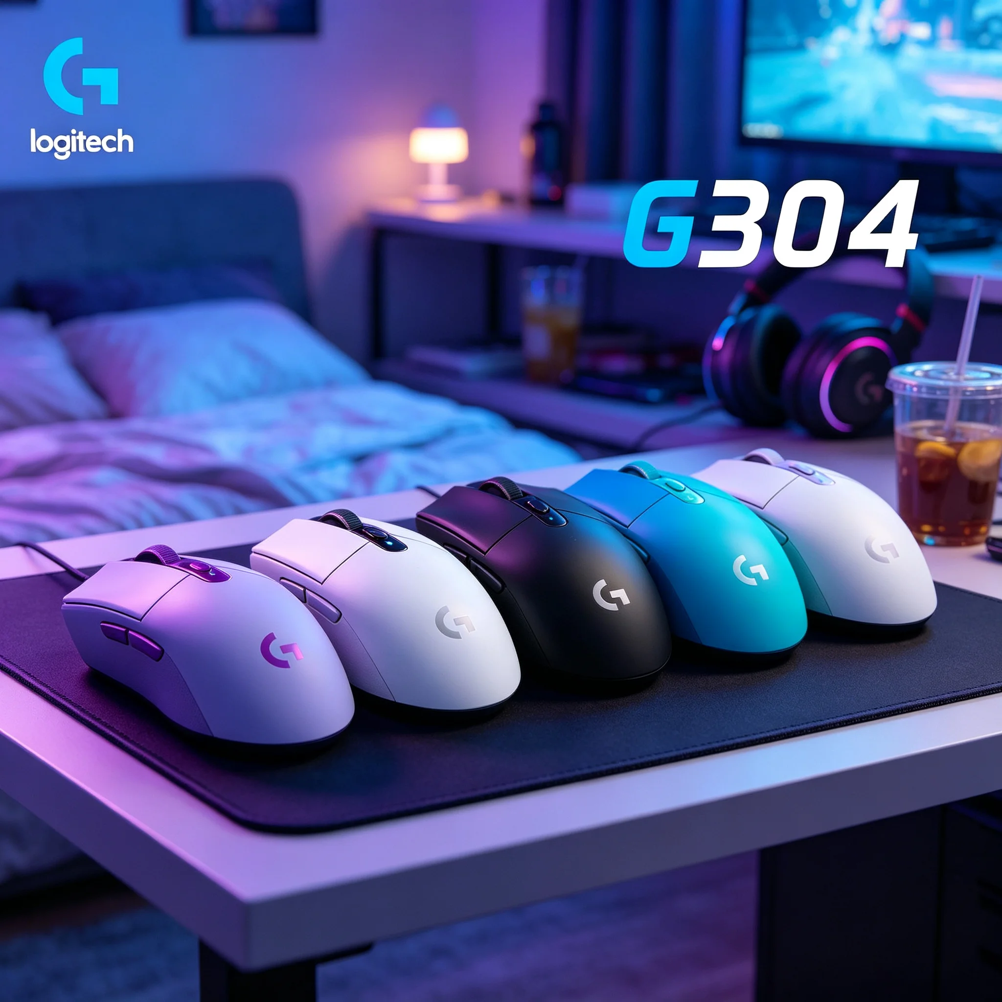 Logitech G304 Wireless Optical Mouse 12000 DPI Switchable For Valorant CS2 PUBG LOL Dota2 E‑sport Player