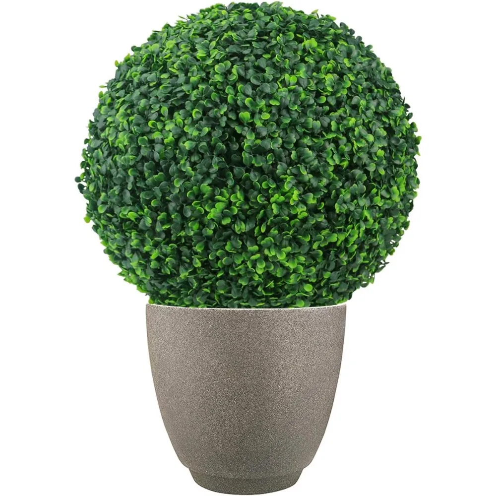 Sunnyglade 2 PCS 15.7 inch 4 Layers Artificial Plant Topiary Ball Faux Boxwood Decorative Balls for Backyard, Balcony,Garden, We