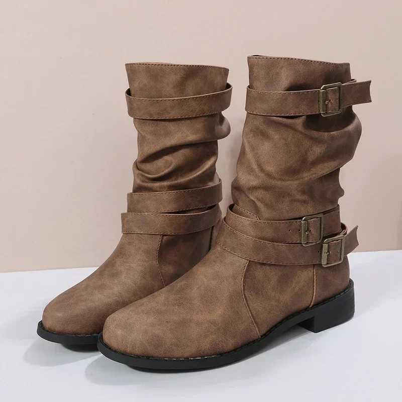 Women's Boots European American Style 2023 Autumn/winter New Release Heel Roughheel Women's Boots Amazon Trade Medium Wholesale