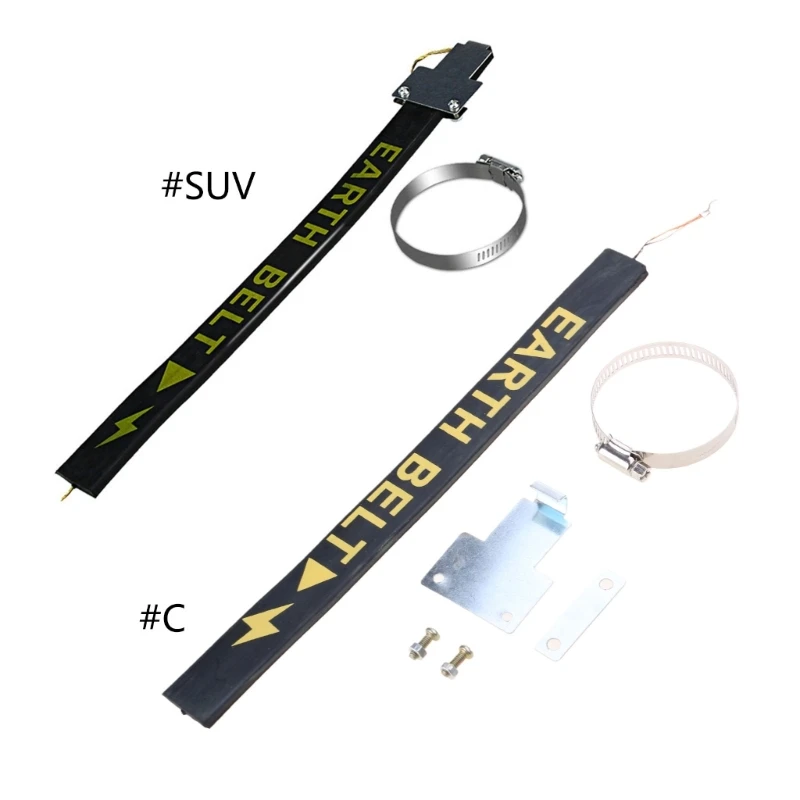 1pc Auto Car Triangle-shaped Grounding Current Antistatic Metal Electrostatic Belt Prevents Accident Warning Reflective Tape