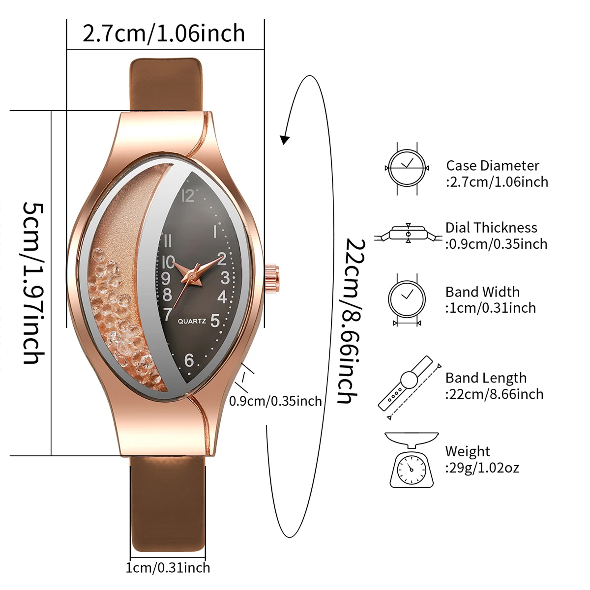 Fashion Rhinestone Women Quartz Wristwatch Casual Leather Strap Arabic Dial Watch For Ladies Clock Reloj Mujer (Without Box)