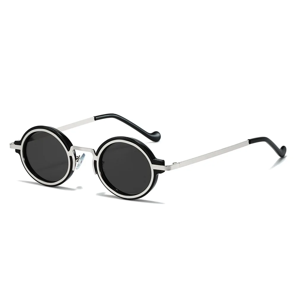 Retro Vintage Steampunk Small Round Oval Sunglasses Men Women Metal Plastic Frame Sun Glasses Unique Stylish Hipster Punk UV400