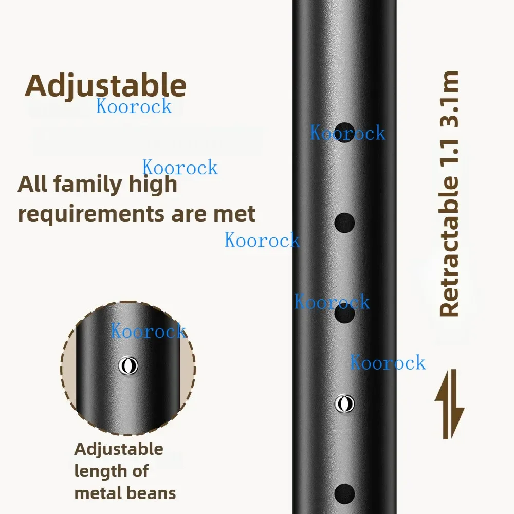Space-Saving Ceiling-to-Floor Coat Rack with Metal Stand, Large Capacity Clothesline Pole for Multi-Functional Storage