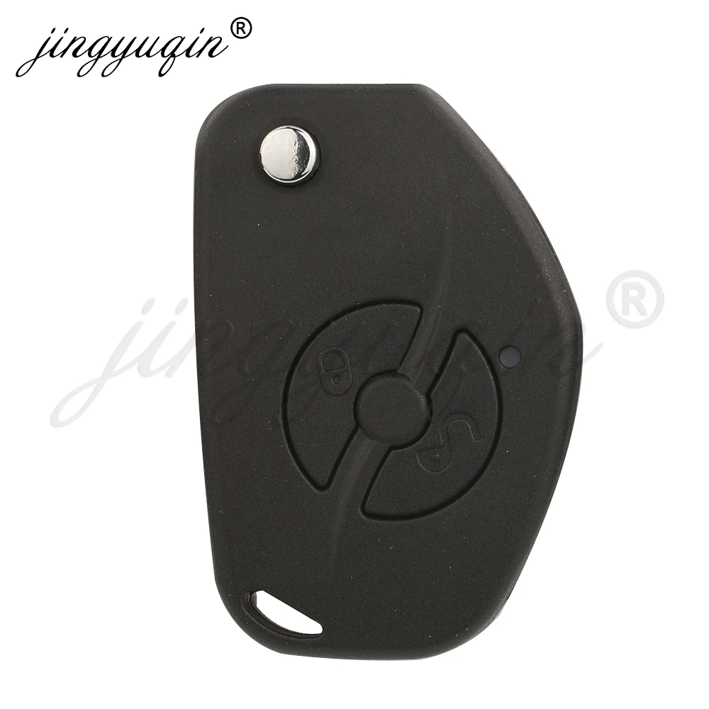 

jingyuqin for Lada Niva Grante Vesta 2 Buttons Flip Folding Remote Car Key Shell Case Housing Replacement RU Auto Accessories