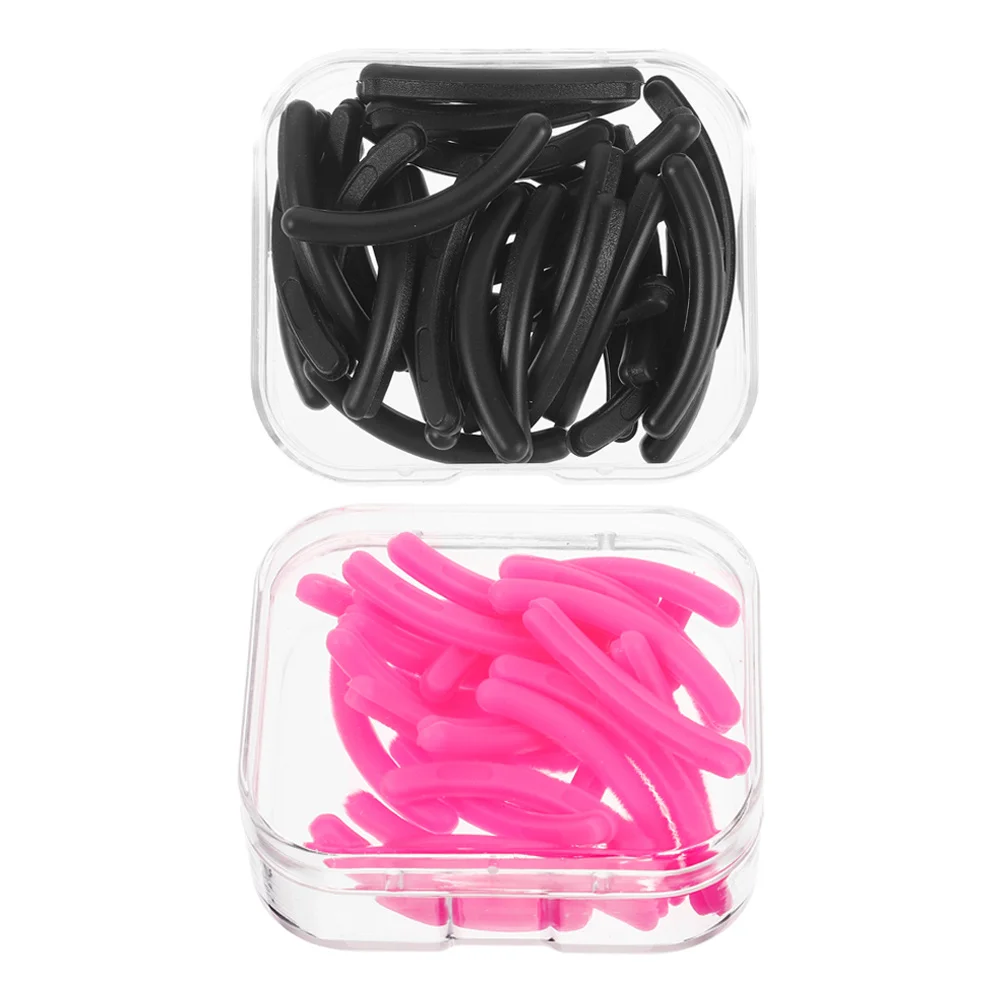 

2 Boxes Silicone Pads Eyelash Curler Refills Elastic Lash Tool Replacement Pads Portable Storage Box Lash Curler Refill