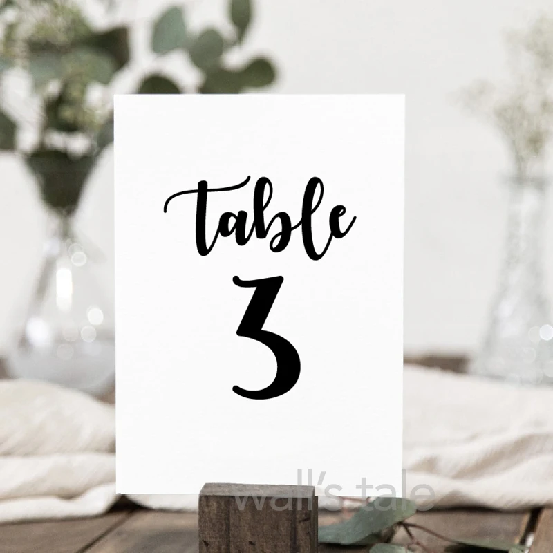 Wedding Party Table Number Decals , Removable Waterproof Table Vinyl Sticker Decal for Wedding Glass & Bottle &Board Decoration